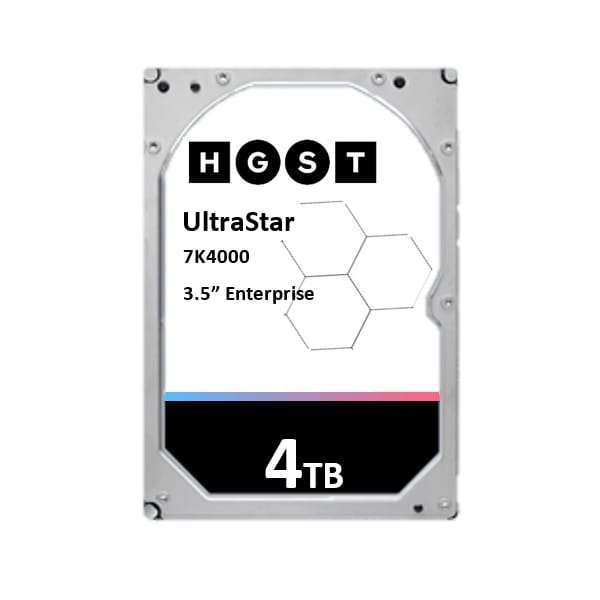 4TB HGST Ultrastar 7K4000, 7200RPM, 512n, 64MB Cache, SATA-6Gbps 3.5" Enterprise HDD (Pulled - 1Y...