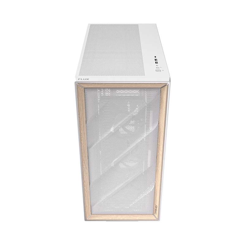 Antec FLUX Mid-Tower E-ATX Gaming Chassis Wood Front Panel - White