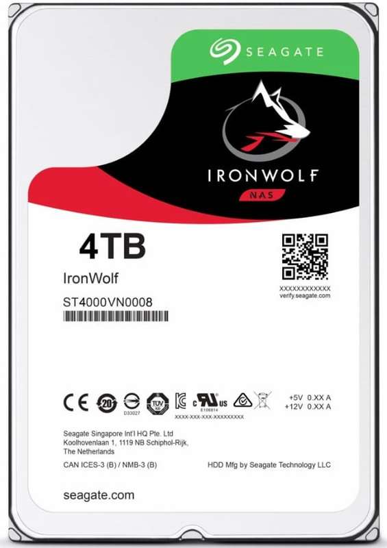 4TB Seagate IronWolf, NAS / Enterprise Series, 3.5" LFF, SATA-6Gbps, 64MB Cache Hard Drive