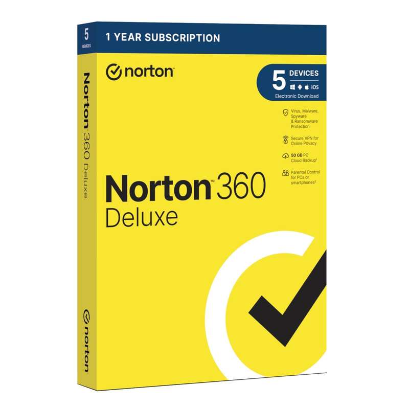 Norton 360 Deluxe 50GB - 5 Devices (Physical Package)
