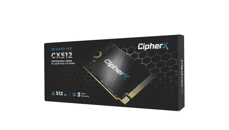 512GB CipherX Pro S Series, M.2 (2230), NVMe PCIE 4x4 (5600Mbps/4800Mbps) SSD