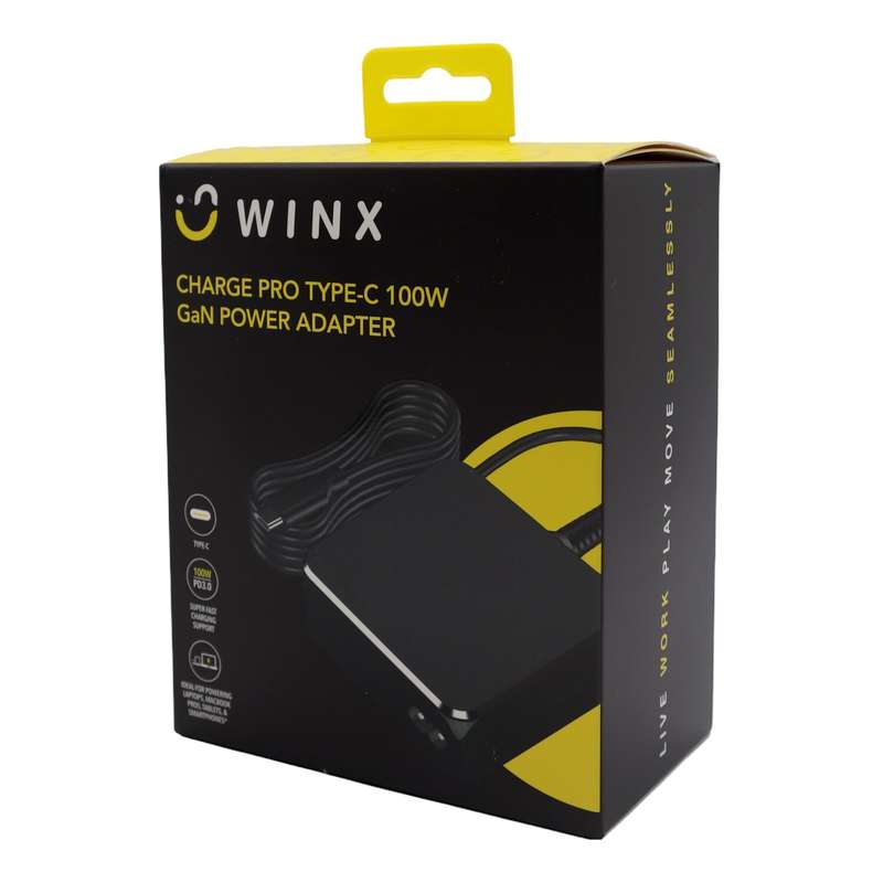 &#xFEFF;WINX &#xFEFF;CHARGE PRO TYPE-C 100W GaN POWER ADAPTER