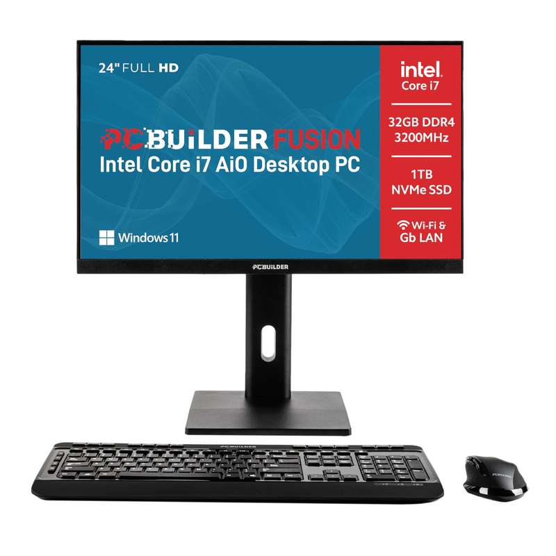 PCBuilder FUSION 24&#x2033; Intel Core i7-14700 Windows 11 AiO Desktop PC