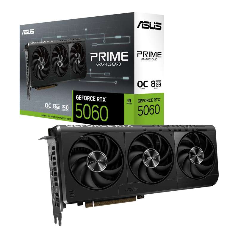 ASUS PRIME GeForce RTX 5060 OC 8GB GDDR7 GPU &#x2013; SFF-Ready Graphics Card