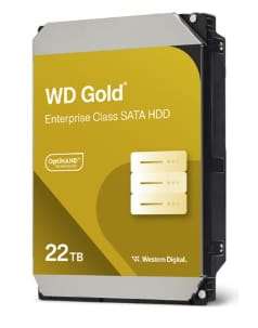 22TB WD Gold, 3.5", 7200RPM, SATA, 512MB Cache, Enterprise HDD