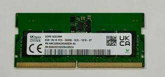 8GB SK Hynix, DDR5-5600MHz, 262 PinS, 1Rx16, PC5-5600B, 1.1V. Notebook Memory Module