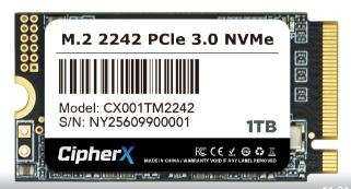 1TB CipherX Professional Series, NVMe PCIe GEN 4×4 M.2 (Read: 5000MB/s, Write: 3500MB/s,960 TBW)...