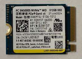 512GB Western Digital SN5000S, M.2-2230, PCIe Gen4x4, NVMe, SSD