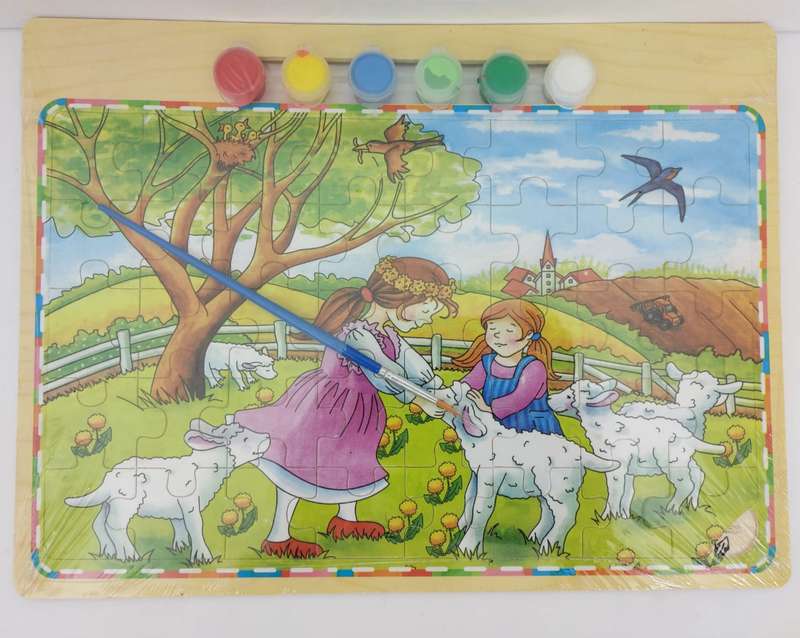 A4 wooden paint puzzle