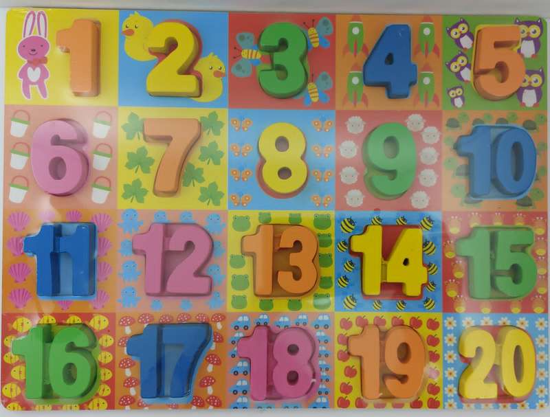 Colourful Number puzzle board   (0-20)