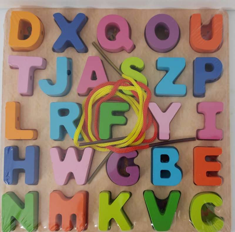 Chunky Alphabet  threading with laces