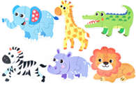 Wild animals Theme Puzzle 6 images