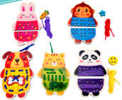 5 animals+ 5 ropes threading toy