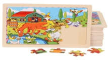 24PCS wood frame puzzles(20 designs mixed)