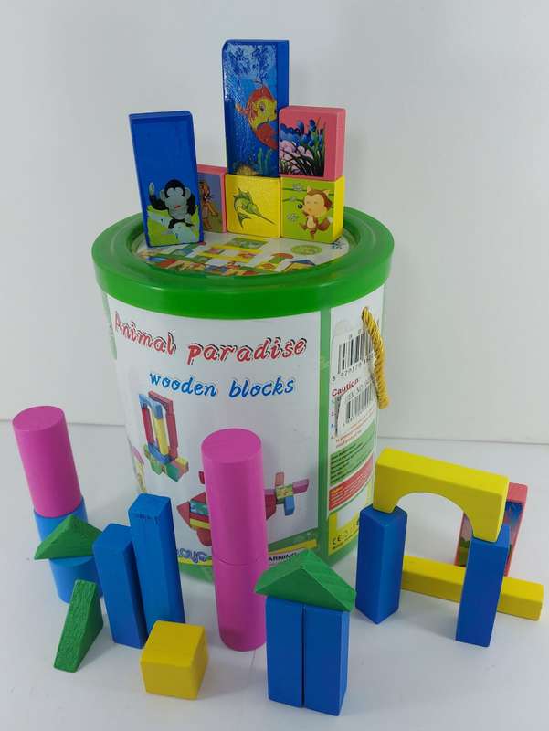 40pcs building blocks in drum-animal theme
