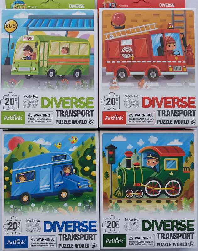 20Pcs-Small Puzzle World-Diverse Transport