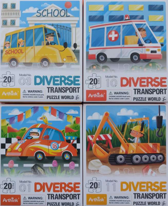 20Pcs-Small Puzzle World-Diverse Transport