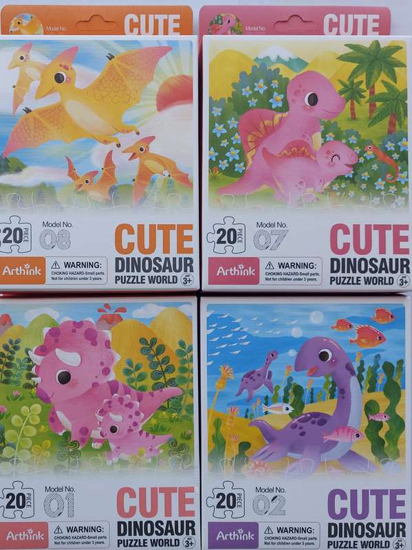20Pcs-Small Puzzle World-Cute Dinosaur