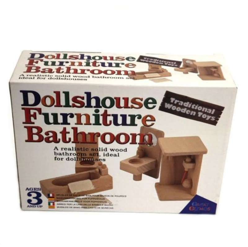 Wooden Dollhouse Furniture-Bathroom