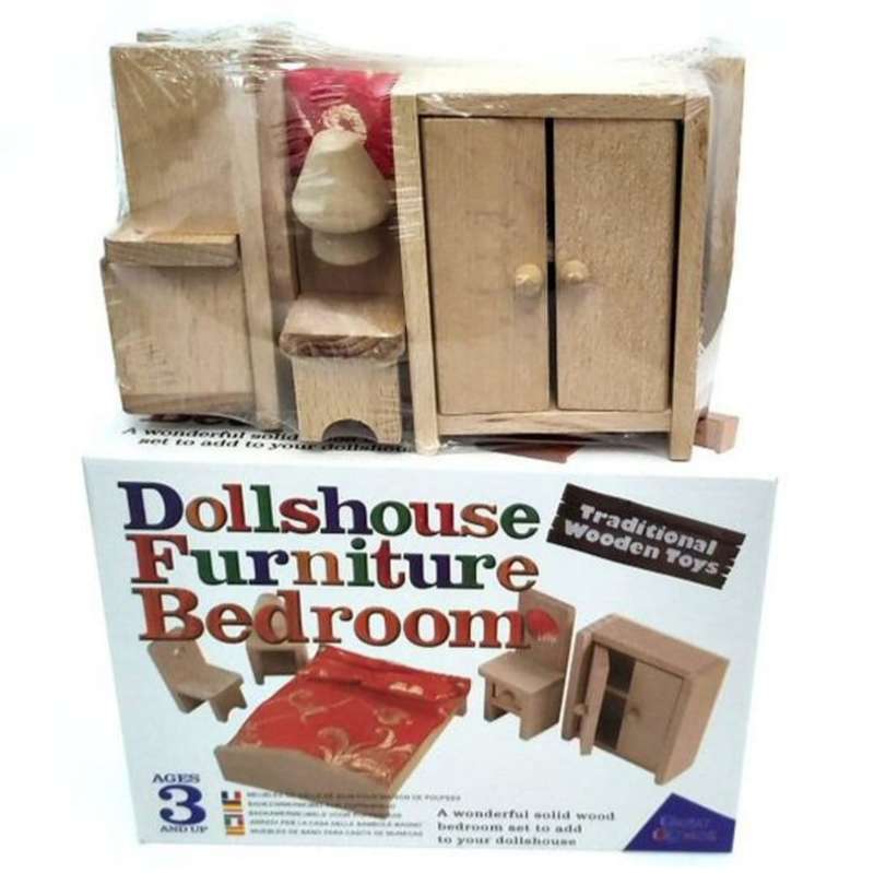 Wooden Dollhouse Furniture-Bedroom