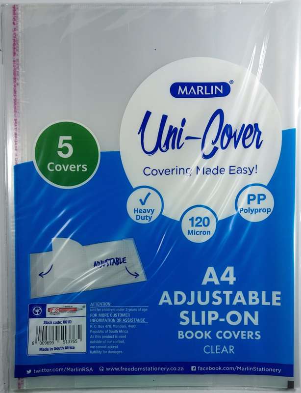 A4 slip on adjustable  book covers(heavy duty)