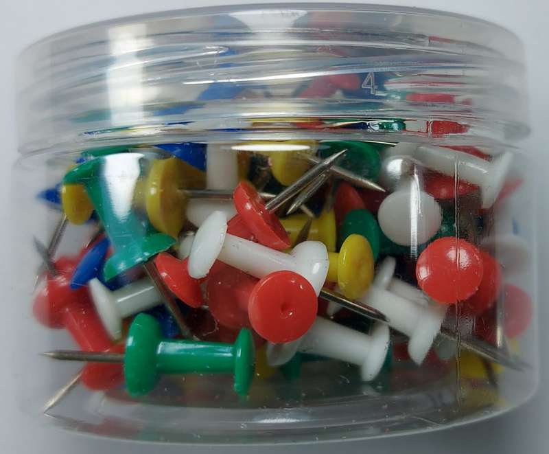 Colour plastic board pins