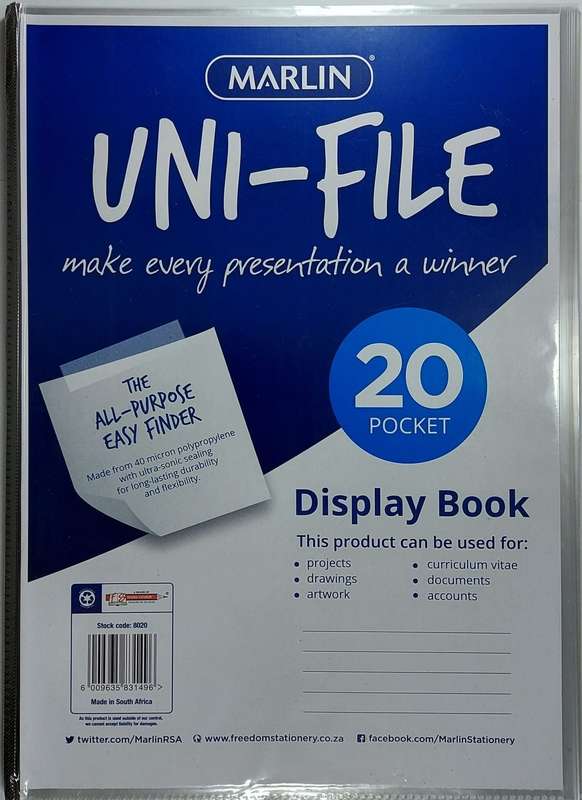 20 pocket plastic file