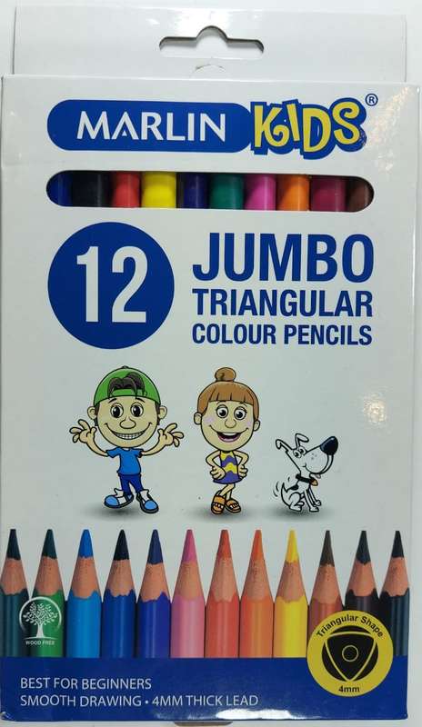 12 Jumbo triangular colour pencils