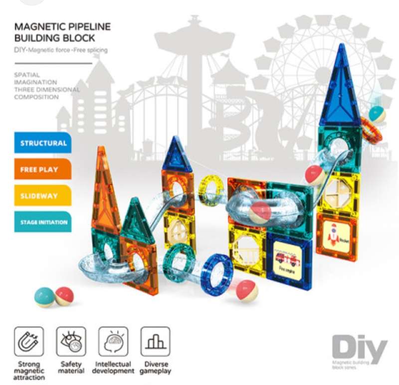 Magnetic Pipeline Building Blocks 42 piece