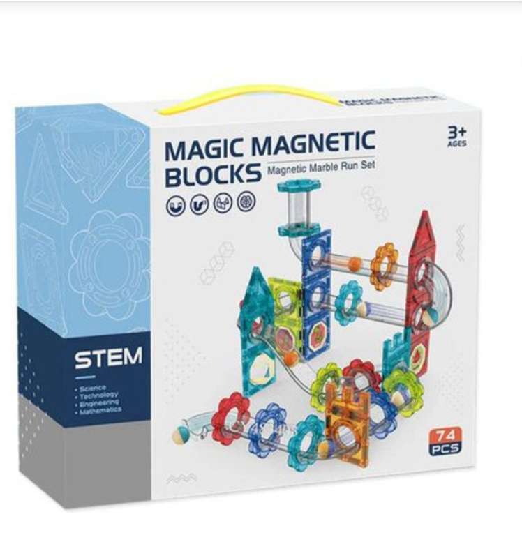 Magic Magnetic Blocks- Marble Run Set 74 piece