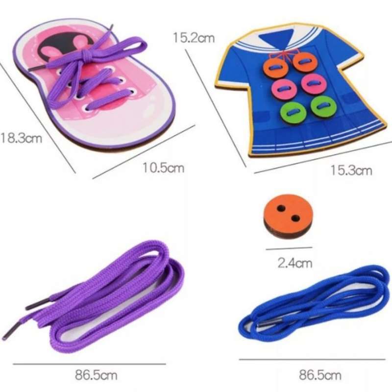 Threading Shoelace and button Kit