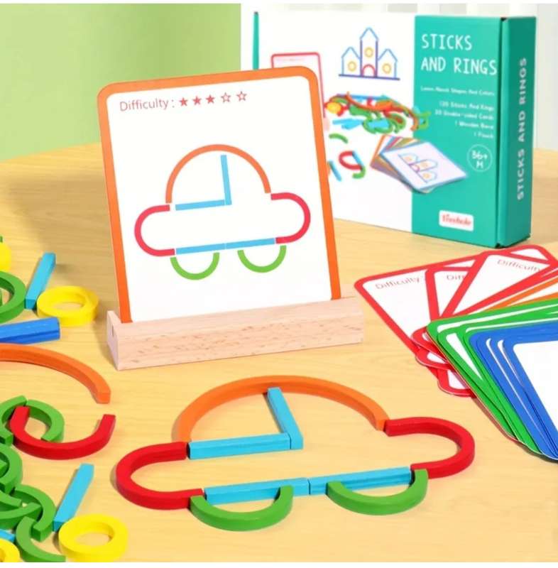 Sticks and Rings shape and colors Activity