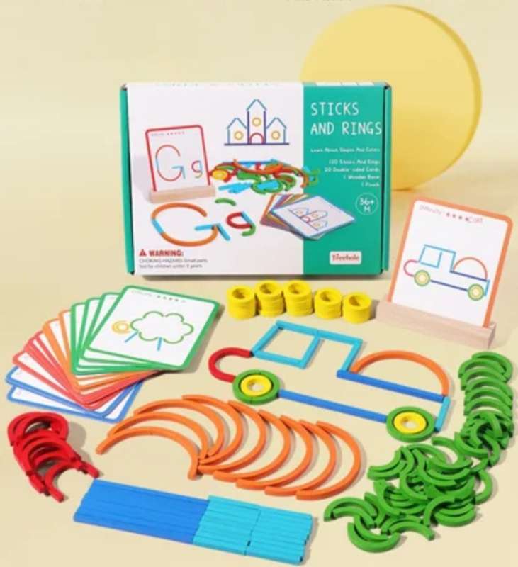 Sticks and Rings shape and colors Activity