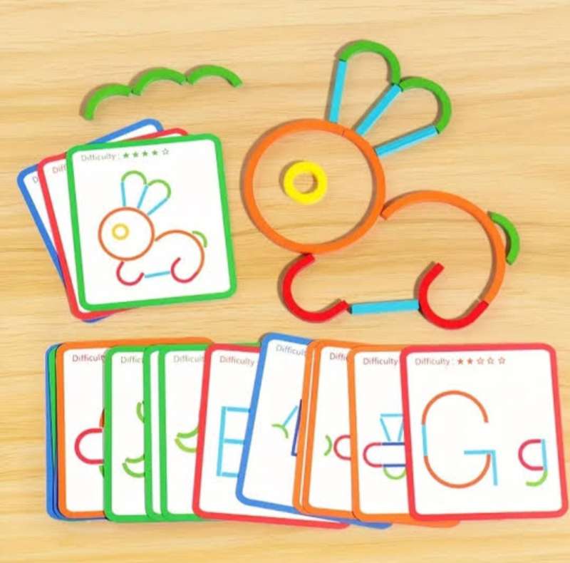 Sticks and Rings shape and colors Activity