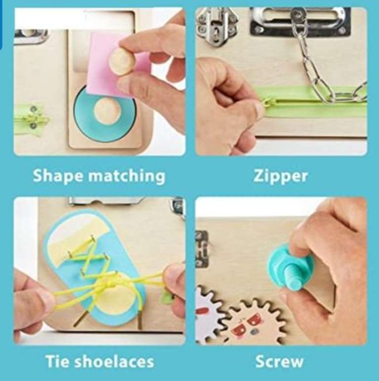 Wooden Montessori Busy Board A3