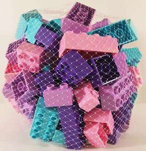 Bubble Gum Colored Bag of Blocks
