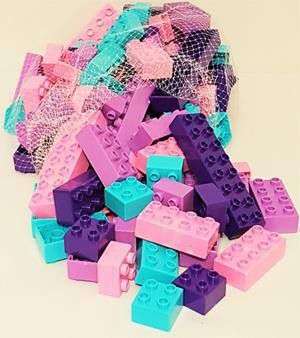 Bubble Gum Colored Bag of Blocks