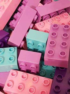 Bubble Gum Colored Bag of Blocks