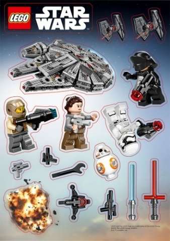Lego (N) ~ Sticker Sheet Star Wars Minifigures Weapons and Space Ships Sheet of~