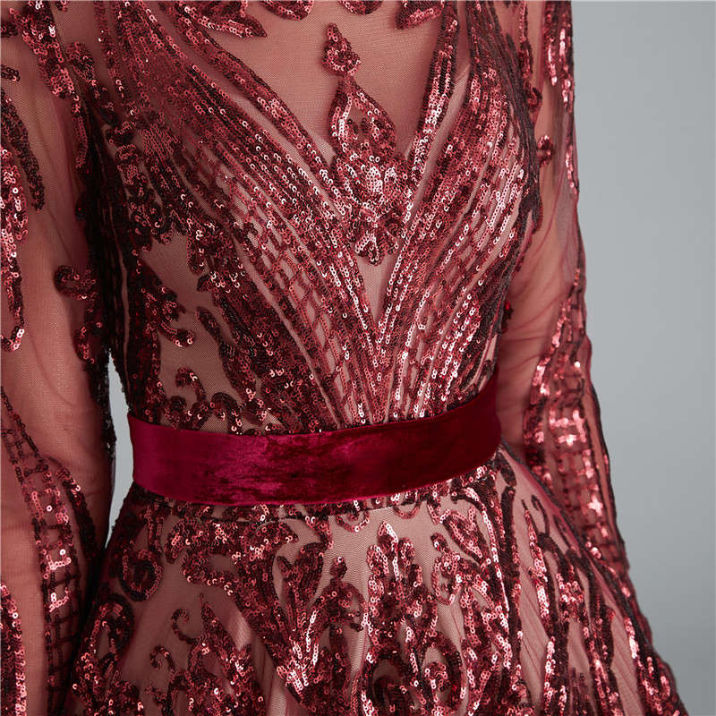 A-Line Sequence Evening Dress