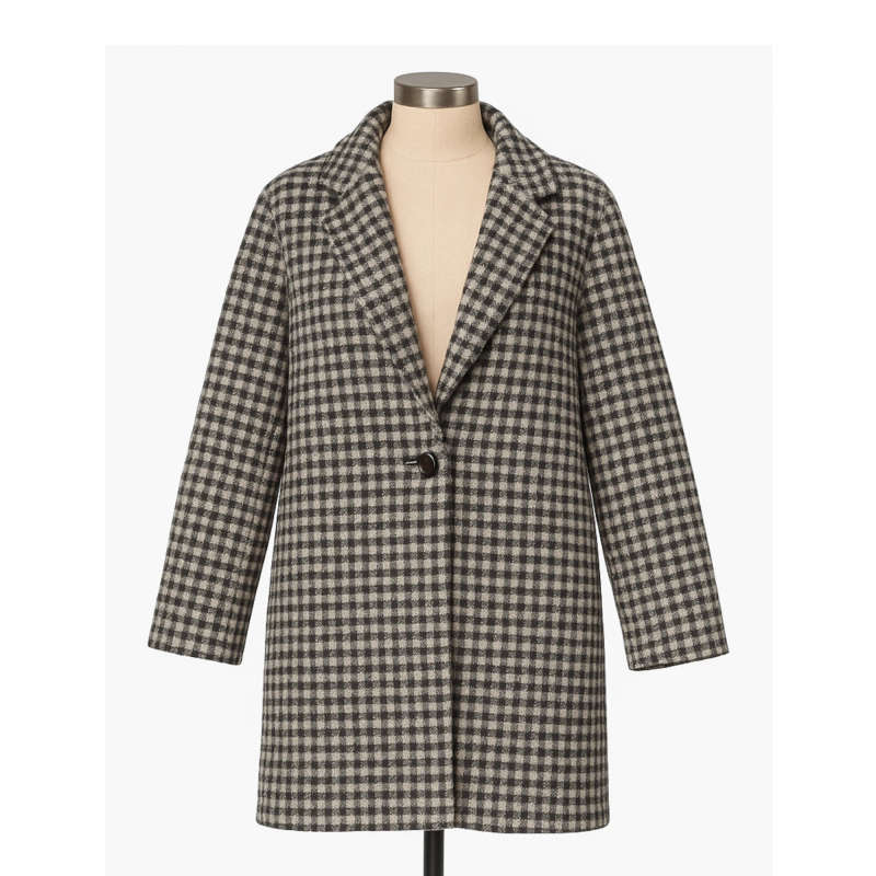 (M/L) H&M Checkered Women Black & White Coat