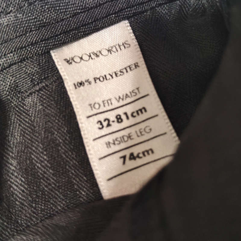 W32 Men Woolworths Black Pants