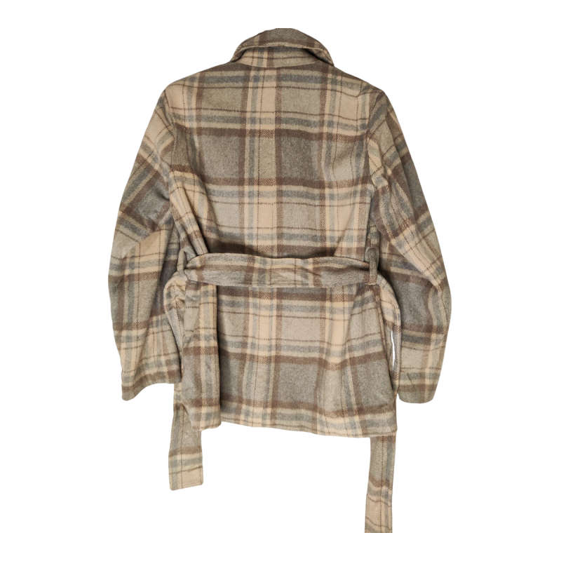 32 (S) H&M Women Beige Checkered Coat