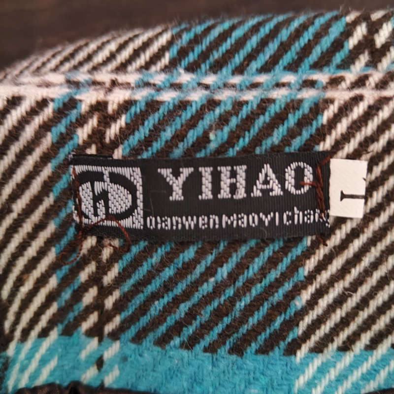 36L YIHAO Women Coat Checkered Blue & Brown