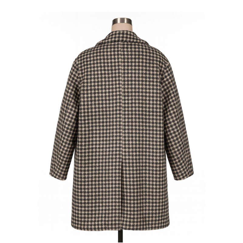 (M/L) H&M Checkered Women Black & White Coat