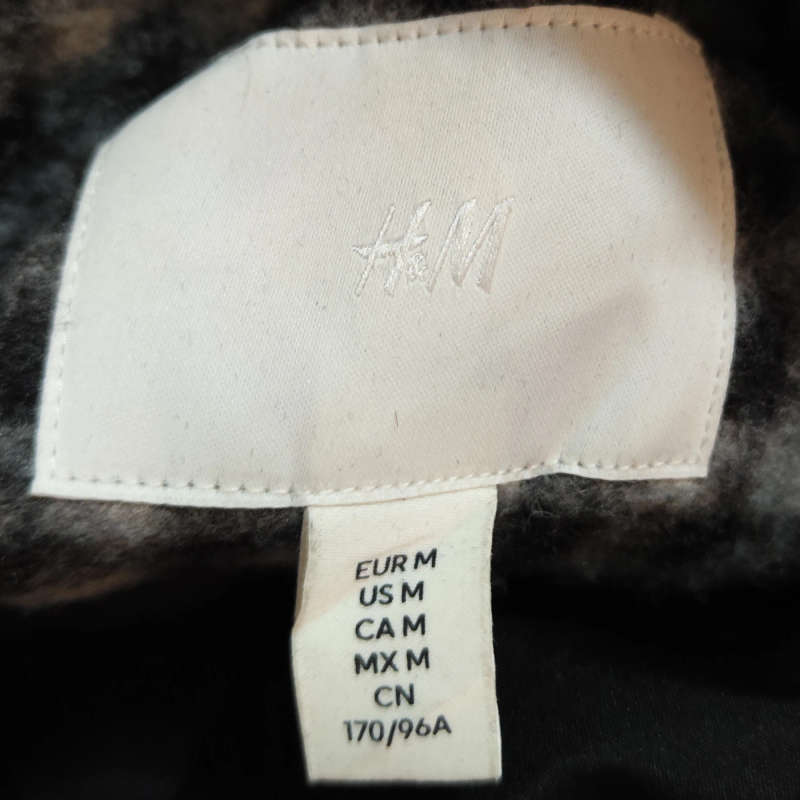 (M/L) H&M Checkered Women Black & White Coat
