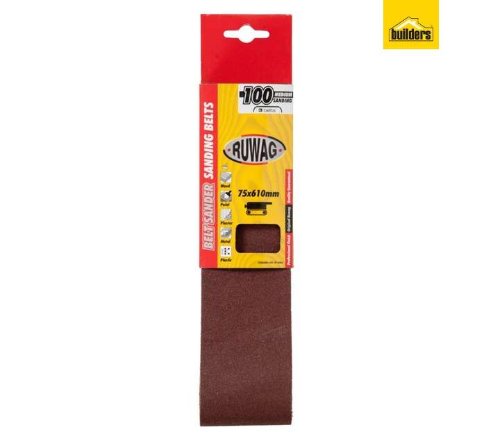 Ruwag P100 Sanding Belts (75 x 610mm)