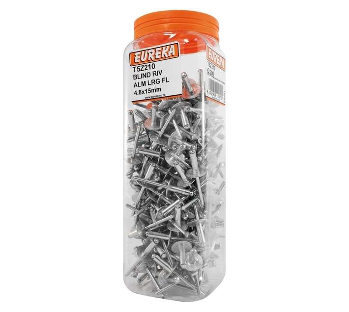 Eureka 200 x Aluminium Large Flange Blind Rivets (4.8 x 15mm)