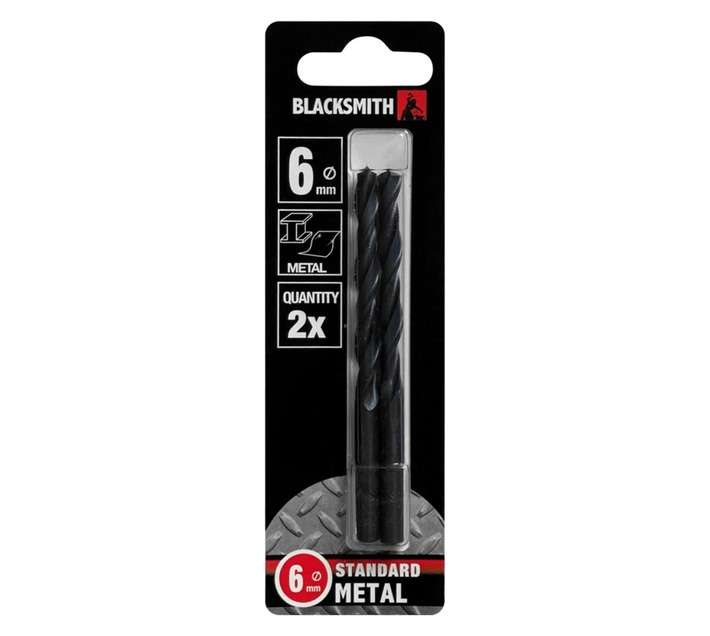 Blacksmith Standard Metal Drill Bit - Red/Black (6mm)