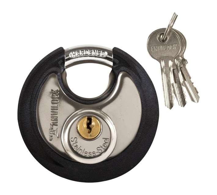 Anvilock 70mm Stainless Steel Discus Lock - Black